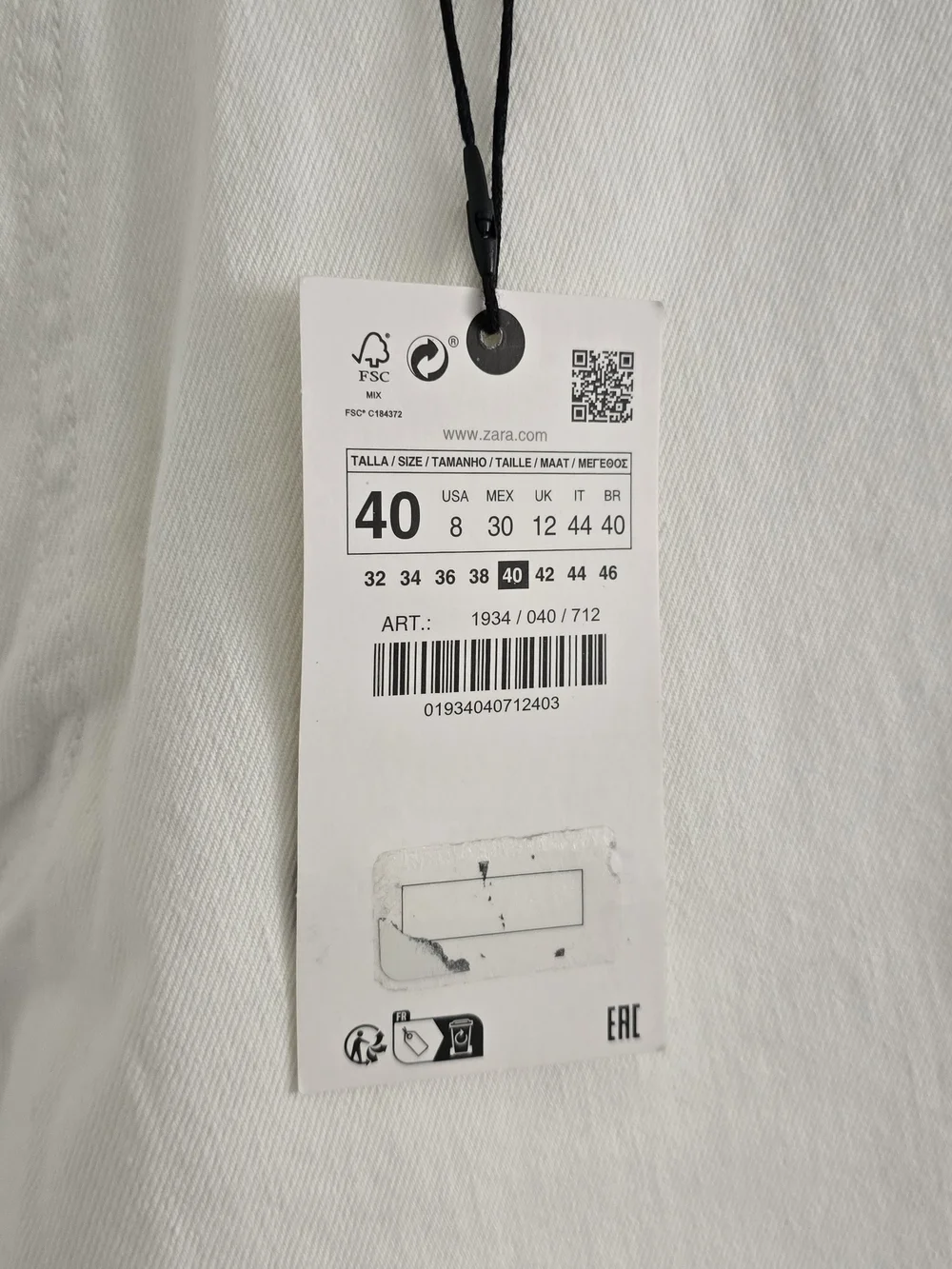 Zara White Wide-Leg Trousers - Picture 2 of 4